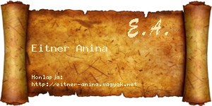 Eitner Anina névjegykártya